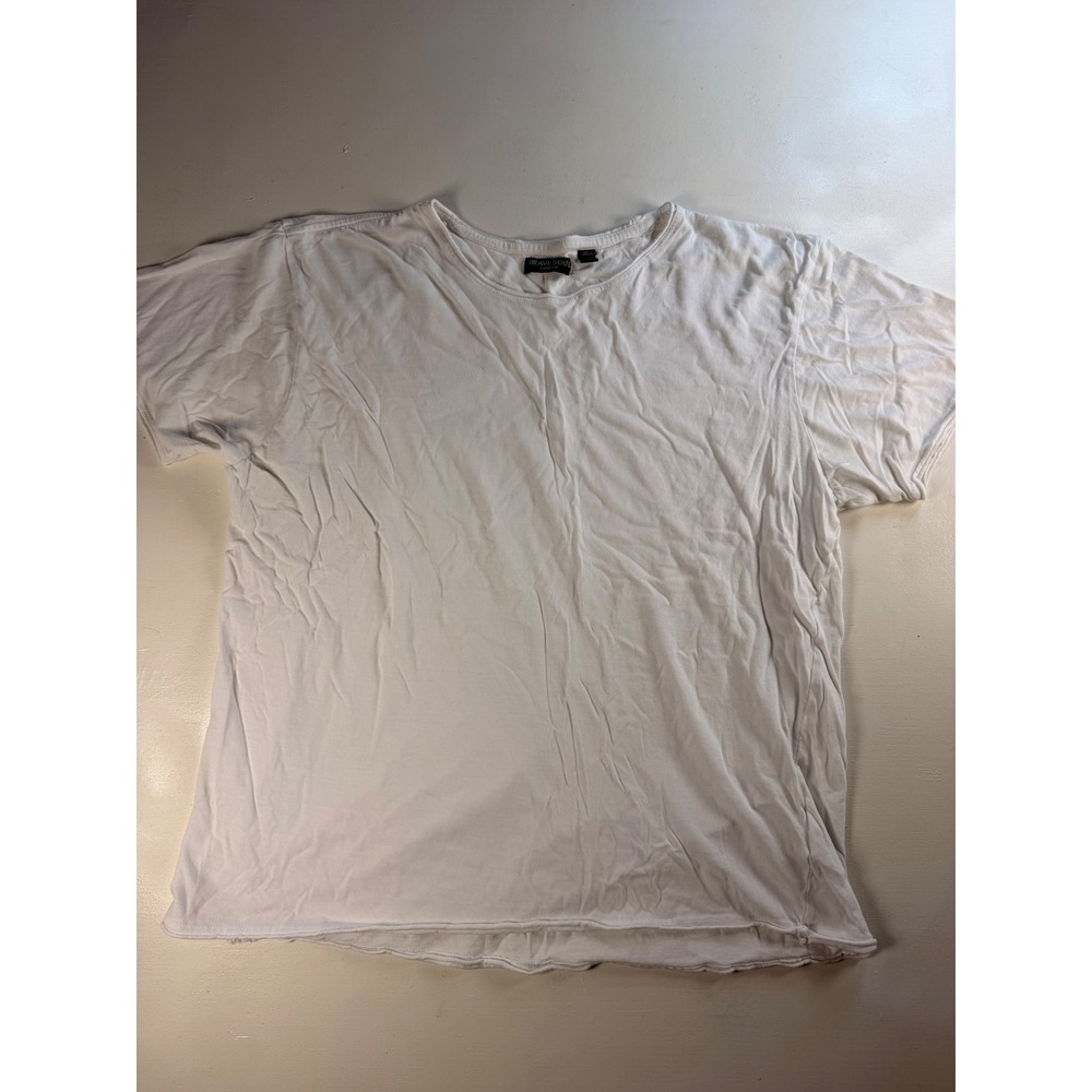 Brave Soul T-Shirt Women XXL White Excellent Short Sleeve Crew Neck Raw Hem